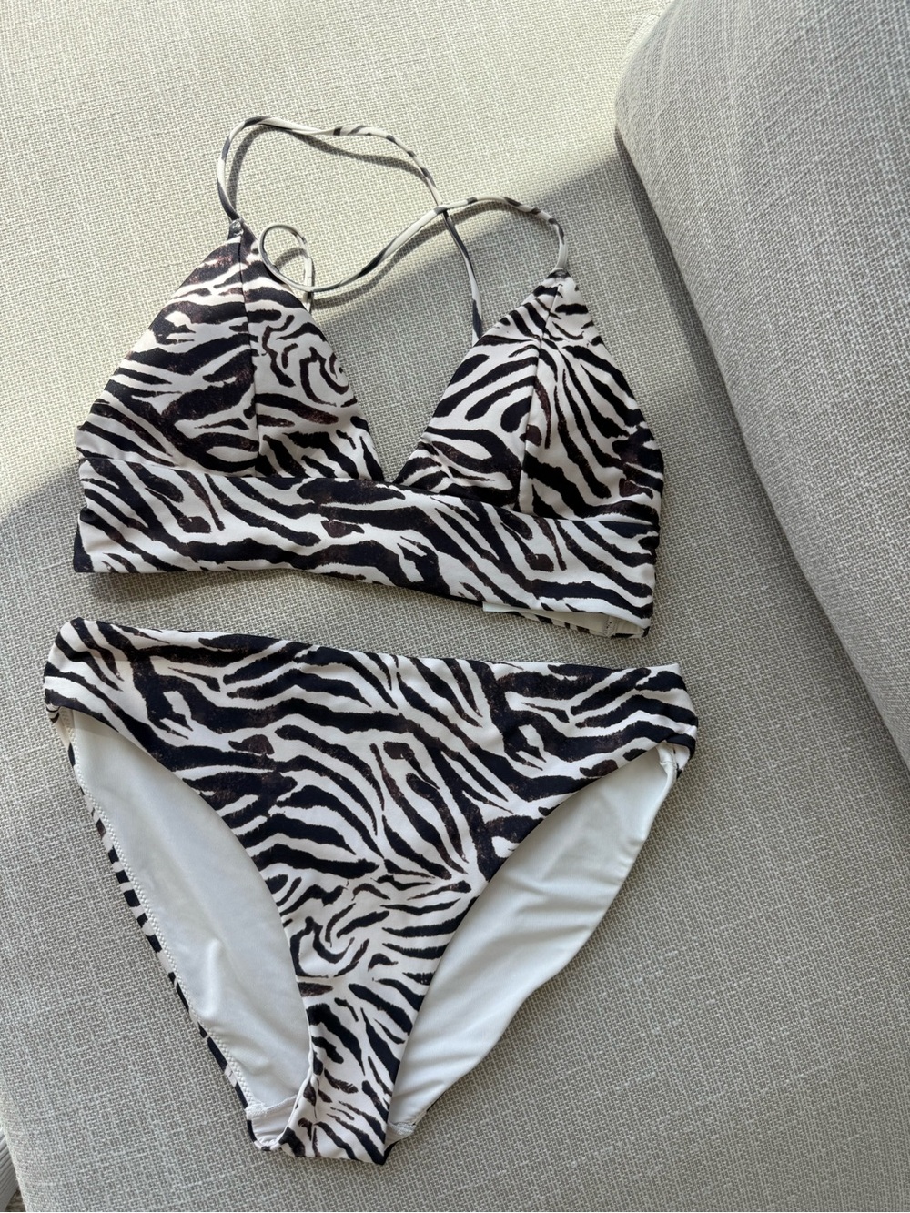H&M Animal Print Bikini Set - Black & Cream